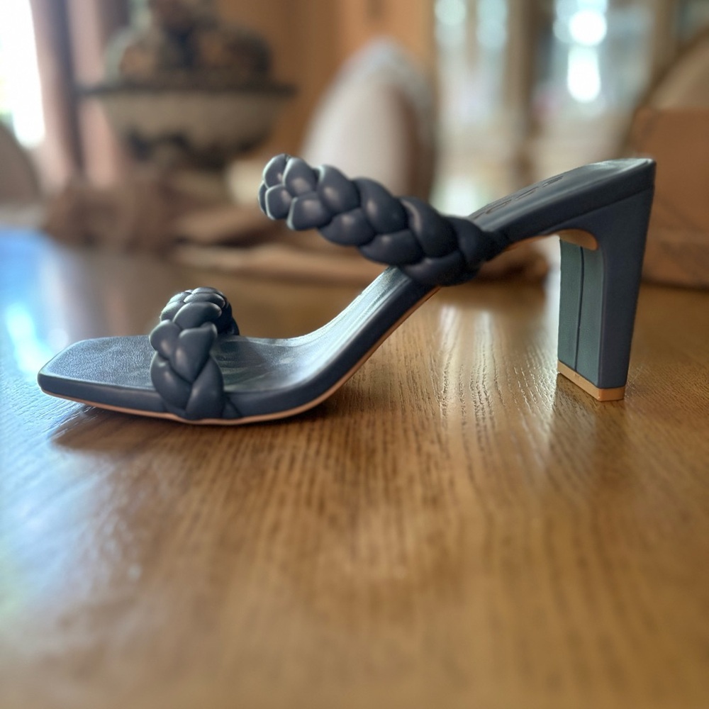 COPY - BRAND NEW! No Box. Soda Blue Braided Strap Heels